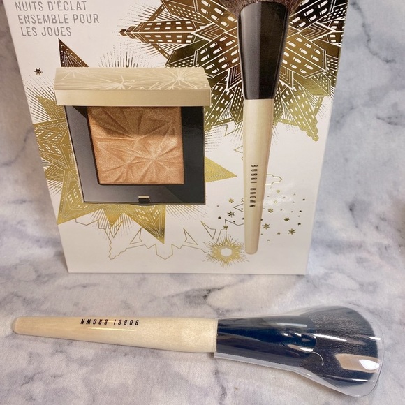 Bobbi Brown Highlight Nights Cheek Set - 2pc, Brush, Illuminating Powder, NEW - Picture 6 of 11